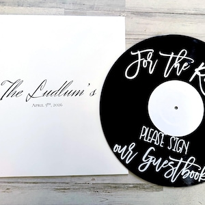 Personalized Record Sleeve Guest Book, Custom Vinyl Album Jacket for Wedding