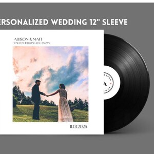Custom Wedding Vinyl 12” Sleeve Full Picture Record Jacket with Clear Protective Jacket
