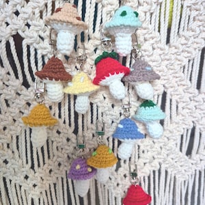 Mystery Mushroom Keychain Set – 2 Surprise Crochet Charms in Gift Box | Handmade Kawaii Fungi Bag Accessory | Korean Amigurumi Gift