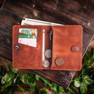 Personalisierte Leder Geldbörse für Männer, Personalisierte Leder Geldbörse, Handgefertigte Leder Geldbörse, Leder Geldbörse mit Initialen, Kleine Leder Geldbörse
