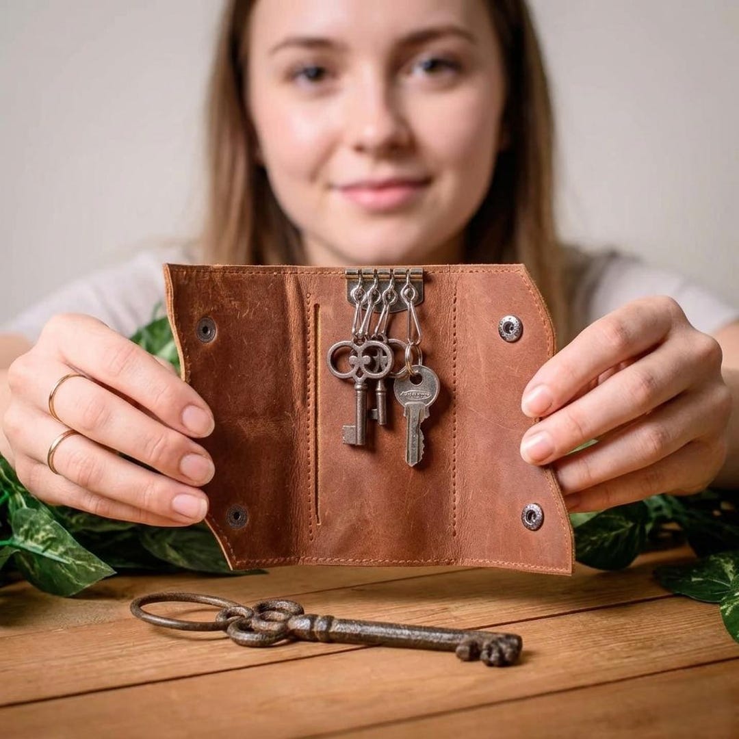 Custom Leather Key Organizer, Leather Key Holder Case, Leather Key ...