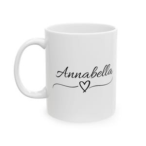 Elegant Personalised Name Ceramic Mug for Coffee Lovers, Gift for Birthdays, Mothers Day,  Unique Custom Drinkware