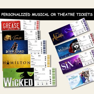 Custom Theater or musical ticket Stub,Personalized musical ticket Personalized Souvenir Keepsake, Ticket gift Birthday/Christmas Gift ticket