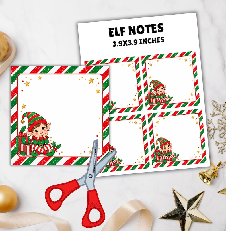 Mini Note Template Printable Editable Elf Note Cards Template, Elf Notes for Kids, Elf Messages, Elf ...