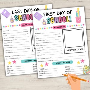 Back to School Interview Questionnaire: First & Last Day Keepsake (Instant Download)