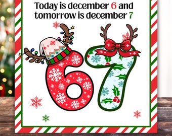 Adereço imprimível de elfo para 6-7 anos, Carta de elfo para 67, Ideias de memes natalinos em alta, Atividades com elfos, Ideias de elfos, Seis Sete, PDF imprimível de Natal
