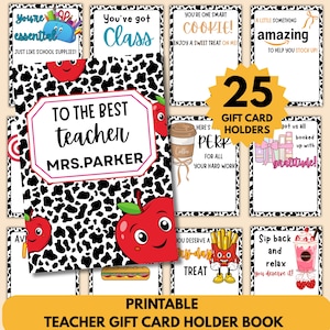 25 porta-carte regalo alla moda per insegnanti, regalo per il ritorno a scuola, regalo per la settimana di apprezzamento degli insegnanti, carta regalo per insegnanti di fine anno