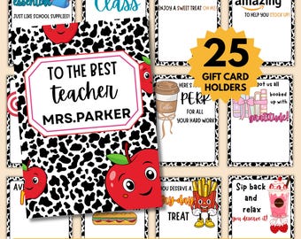 25 trendy Teacher Appreciation Gift Card Holder book, back to school gift,Teacher Appreciation Week Gift,End of the Year Teacher Gift card