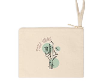 Bolsa con cremallera con estampado de cactus, divertida bolsa de cosméticos, bonito regalo para amigos, accesorio para amantes de las plantas, imprescindibles de viaje.