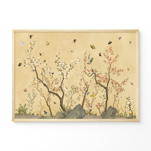 Minhwa Kunst - Blümen und Schmetterling, Hwajodo, traditionelle koreanische Landschaftsmalerei
