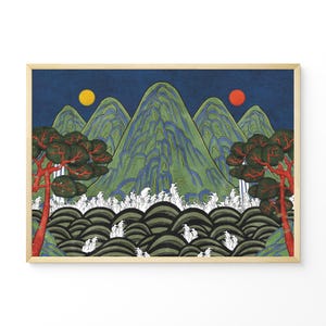 Sun Moon & Five Peaks (irworobongdo 일월오봉도) Giclee Print