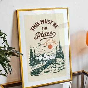 Retro Outdoors Art Print Camping Poster Outdoorsy Gift for Friend Camping Wall Art Camper Wall Decor Wilderness Artwork
