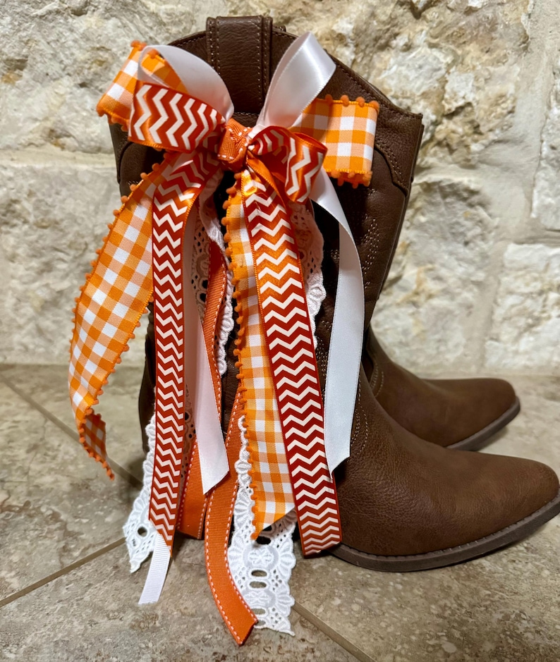 University of Texas Inspired Boot Bow Ribbons - Etsy