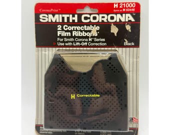 Cinta para máquina de escribir Smith Corona H 21000, paquete de 2, color negro, serie H, película corregible, nueva.