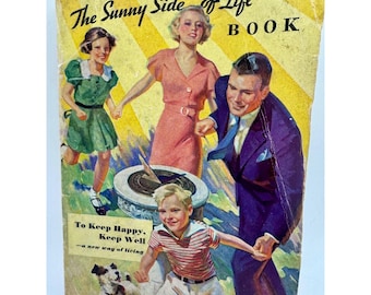 Folleto publicitario antiguo de Kellogg's, "El lado soleado de la vida", de 1934. Información sobre salud.