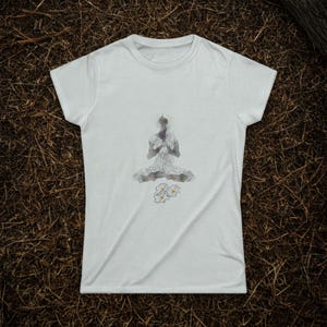Botanical Bliss Women's Tee | Relaxed Fit Floral Shirt | Soft Nature-Inspired Meditation Top | Mindful Spiritual Gift for Her