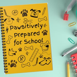 Cuaderno infantil para la vuelta al cole, cuaderno de espiral con líneas rayadas, material escolar divertido, regalo para estudiantes, papelería educativa para perros.