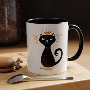 Cat Coffee Mug, Cute Animal Ceramic Cup, Funny Kitty Tea Mug, Kawaii Kitten Drinkware, Cat Lover Gift, Christmas Gift Idea, Cat Queen Cup