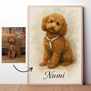 Ritratto personalizzato del tuo cane in stile acquerello | Poster su misura da foto | Stampa artistica per casa o regalo