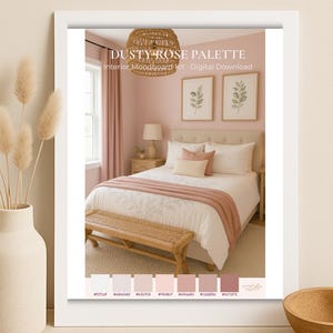 Digital Moodboard Download Kit, Interior Design, Dusty Rose Palette, Styling Colour Scheme, Printable Colour Swatch & Home Styling Guide PDF