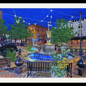 Fontana di Philadelphia Passyunk - Stampa di un dipinto