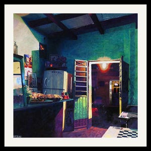 Hidden Restaurant in Oaxaca - Print of a Painting