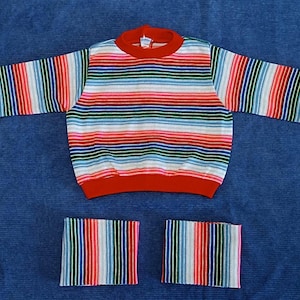 Chucky 1:1 Scale Outfit – Knitted Sweater & Ankle Warmers for Life-Size Doll – Handmade