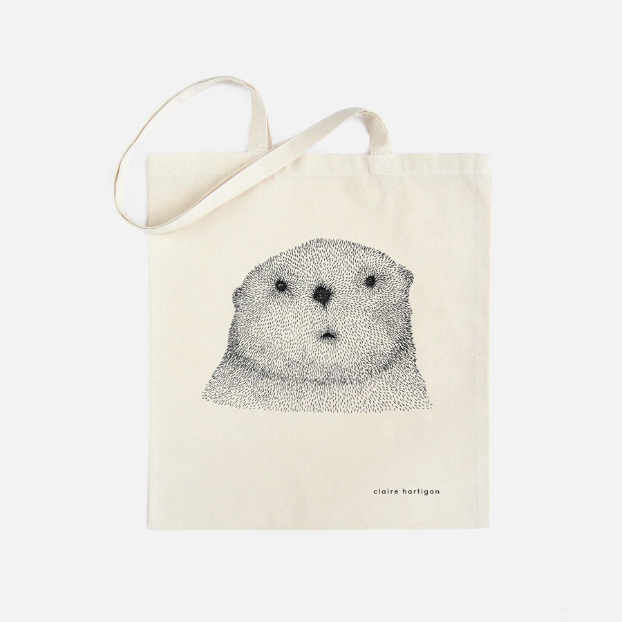 Cotton Tote Bag Otter Shopping Bag Cute Market Bag Otter - Etsy