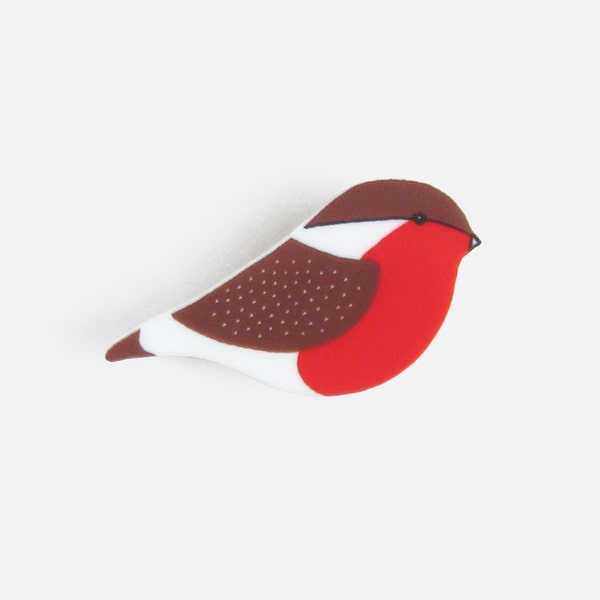 Robin Bird Brooch Robin Pin Badge Bird Badge Robin Pin Red Bird Badge Bird Brooch Bird Accessories Christmas Robin Acrylic Jewellery