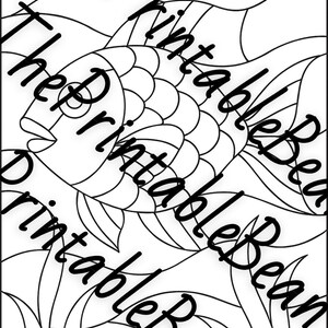 Patrón de pez de vitral: plantilla PDF imprimible para arte en vidrio DIY, diseño de atrapasol de animales marinos, descarga instantánea