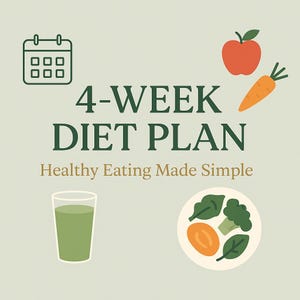 4 Week Weight Loss Diet Plan PDF | Printable Meal Plan & Nutrition Guide | Digital Fitness Planner