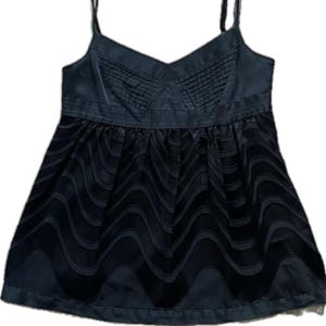Y2K BCBG Maxazria Black Wavy Spaghetti Strap Blouse
