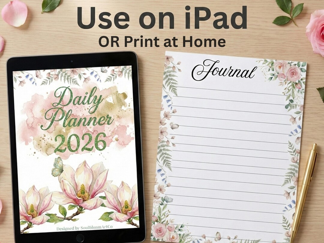 Coquette Daily Planner 2026: Magnolia Floral Journal (PDF) - Etsy