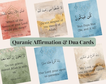 Quran Affirmation Cards | Boho Islamic Art (Digital Download)