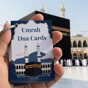 Utskrivbara Umrah Dua-kort med translitteration | Steg-för-steg Umrah Guide | Fickstorlek Tawaf & Sai Flashcards | Umrah Mubarak Gift Digital