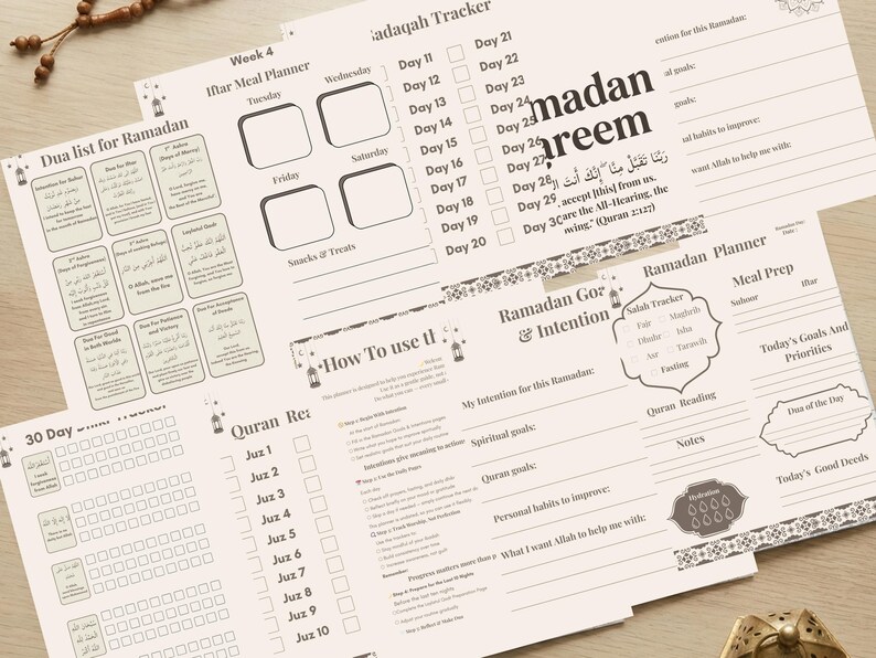 Ramadan Planner 2026 Printable & Digital | Minimal Undated Ramadan ...