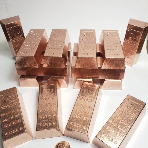 1 lb Copper Ingot .999 Fine Copper 16 oz copper bar Bullion