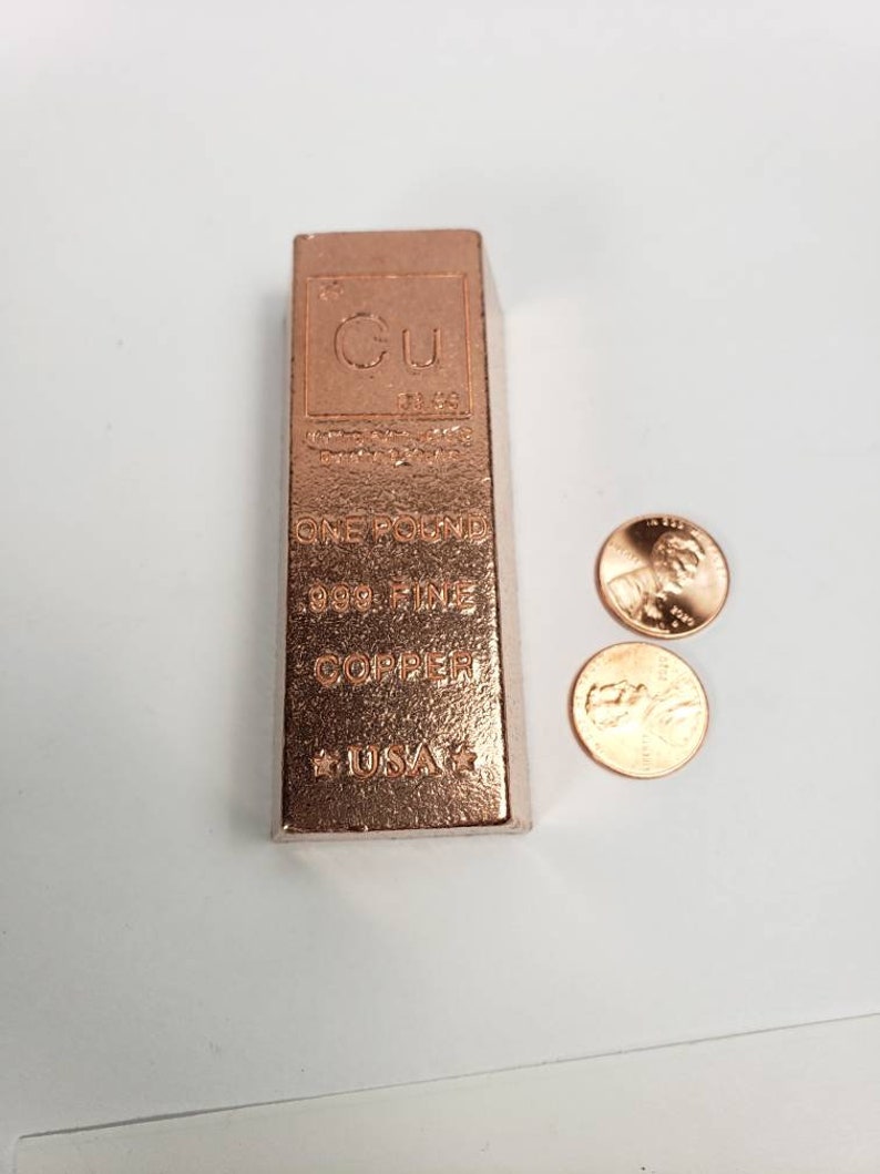 1 Lb Copper Ingot .999 Fine Copper 16 Oz Copper Bar Bullion Etsy