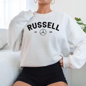 George Russell Racing Car Sweatshirt  Motorsport Apparel  Stylish George Russell Sweater
