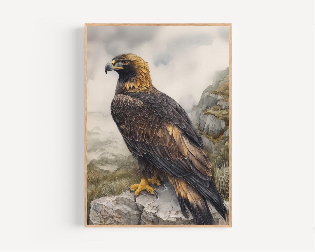Golden Eagle Watercolor Print Framed Poster or Canvas Golden Eagle ...