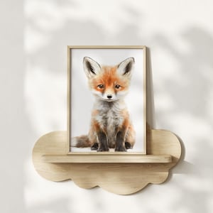 Aquarell Fuchs Kinderzimmer Druck, Neutrale Kinderzimmer Kunst Waldtier Kinderzimmer Dekor, süße Fuchs Kinderzimmer, Baby Tierwand, Baby-Dusche-Geschenk