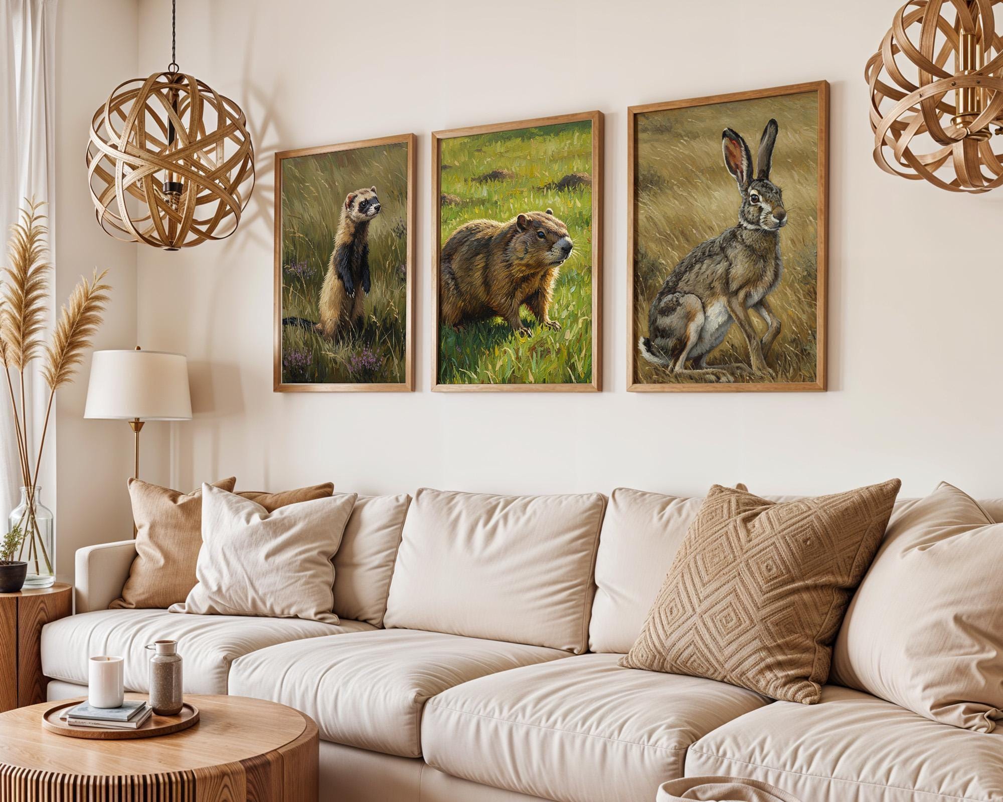 Jackrabbit Oil Painting Print Framed Poster or Canvas Dry Desert