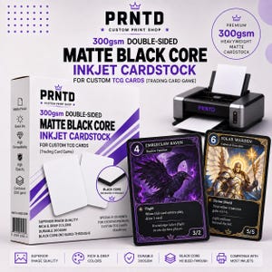 Black Core Cardstock Letter 300gsm Double-Sided – Matte Finish Printing Photo Paper
