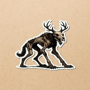 Wendigrahla Hybrid Monster Sticker: Gothic Horror Vinyl Decal