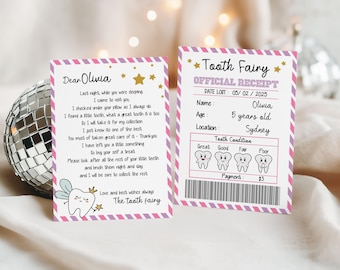 Gepersonaliseerde brief van de tandenbeurs, instant download afdrukbare digitale zelfbewerkbare canvasjabloon