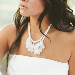 milky opaque white briolette and ivory necklace image 5