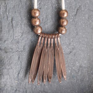 reversible copper spike necklace // narrow pendant // tribal // modern // vintage // boho // rustic image 2