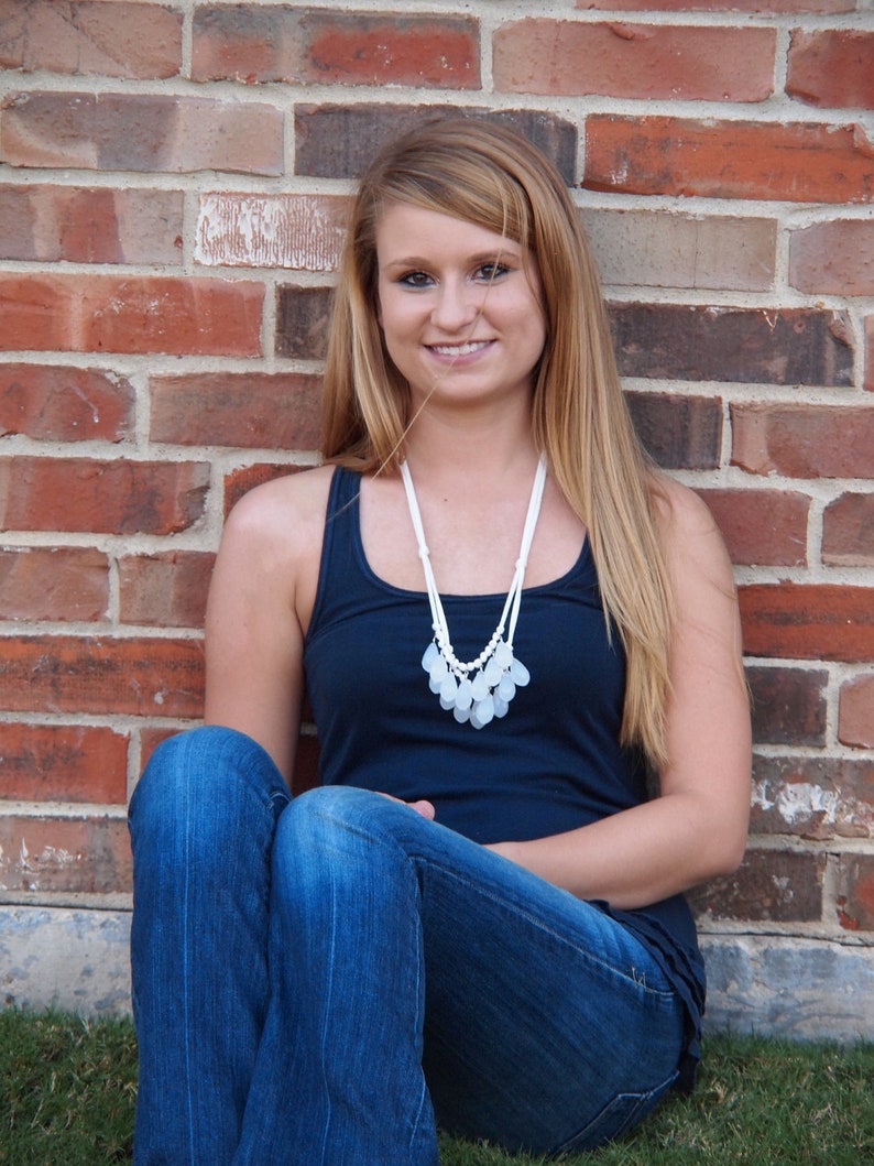 milky opaque white briolette and ivory necklace image 2