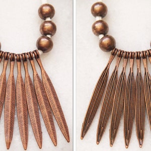 reversible copper spike necklace // narrow pendant // tribal // modern // vintage // boho // rustic image 4