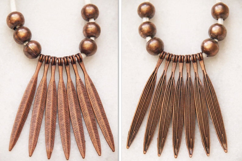 reversible copper spike necklace // narrow pendant // tribal // modern // vintage // boho // rustic image 4